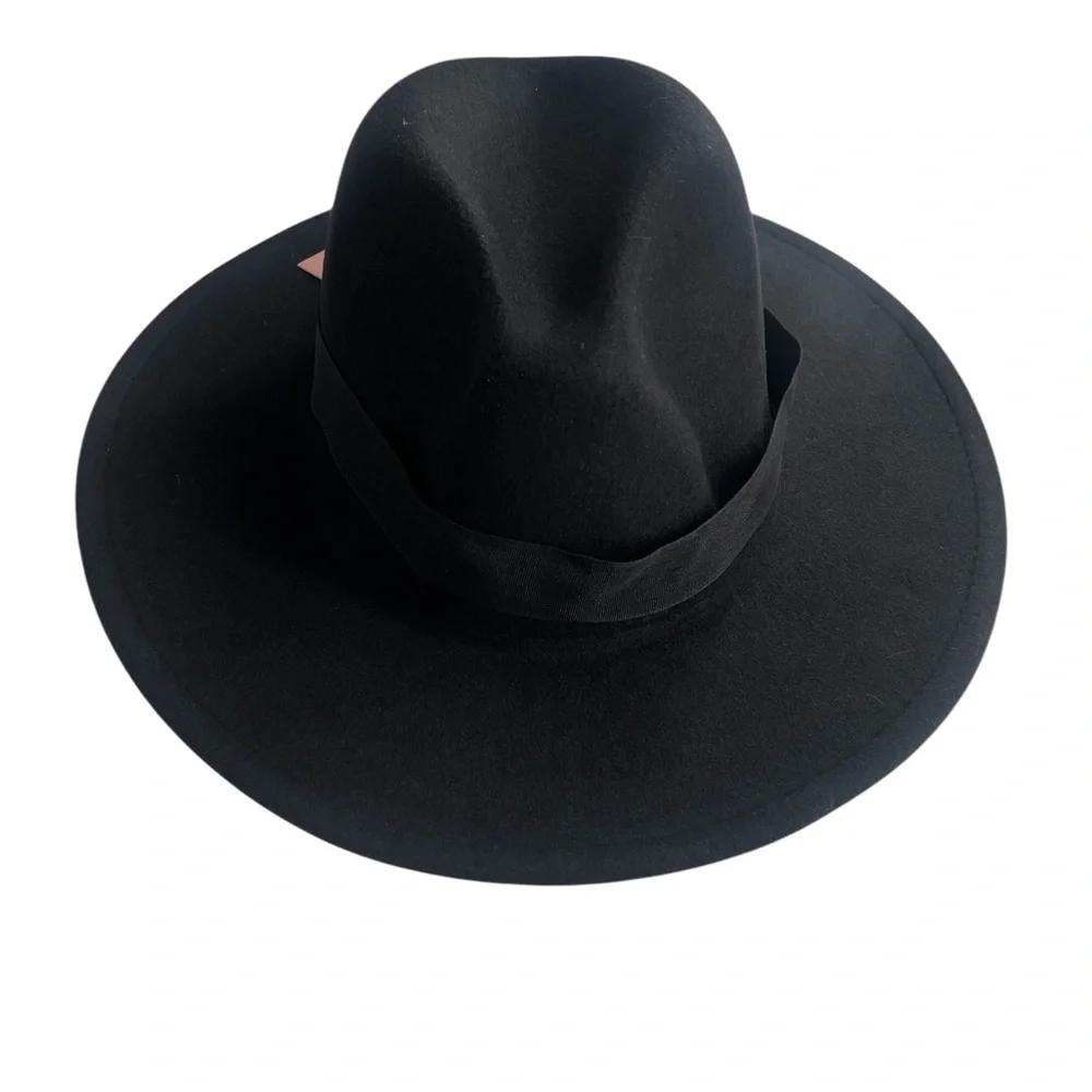 Black, Red bottom wide brim Panama felt,Fedora,Rancher Hat,Unisex,OS, NWT - Picture 3 of 10